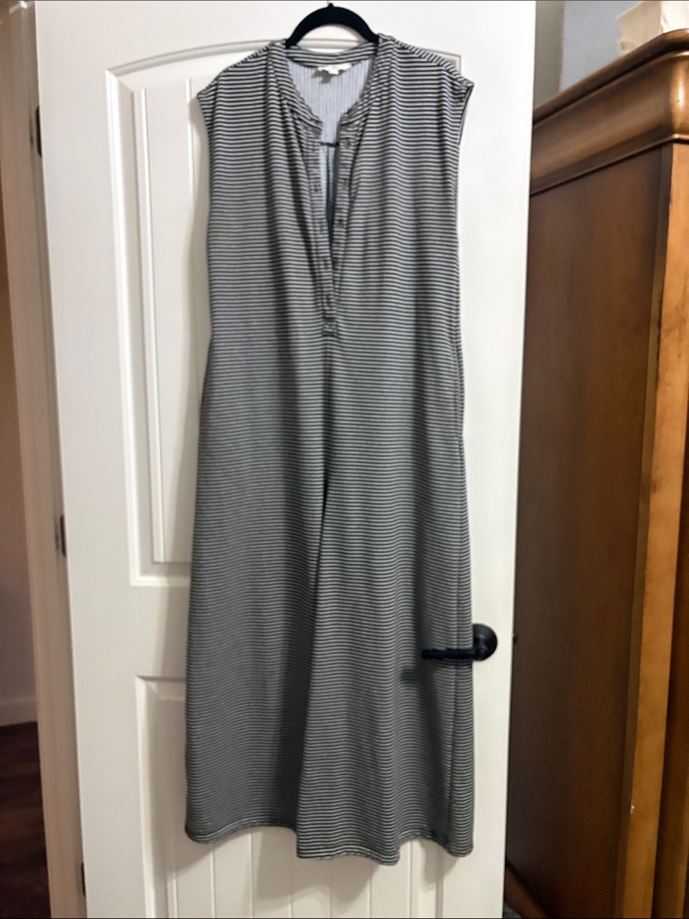 entro Black and White Striped Wide-Leg Jumpsuit